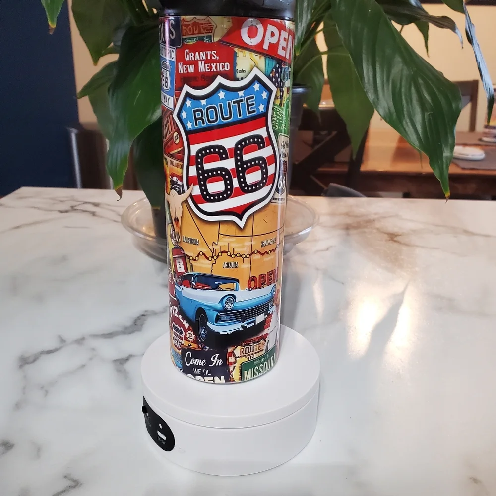 ROUTE 66 Map & Signs 20oz Tumbler  with duo lids 🎉sale